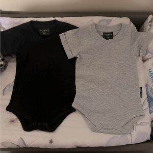 Little Bipsy Basic Onepiece bodysuit Black and Grey Size 6-9 months